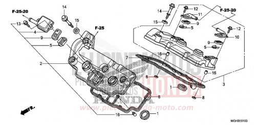 COUVERCLE DE CULASSE VFR1200XDC de 2012